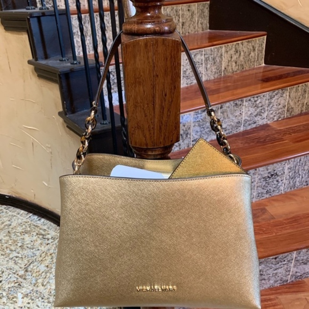 Michael kors Sofia shoulder bag+wallet set golden - Picture 5 of 7